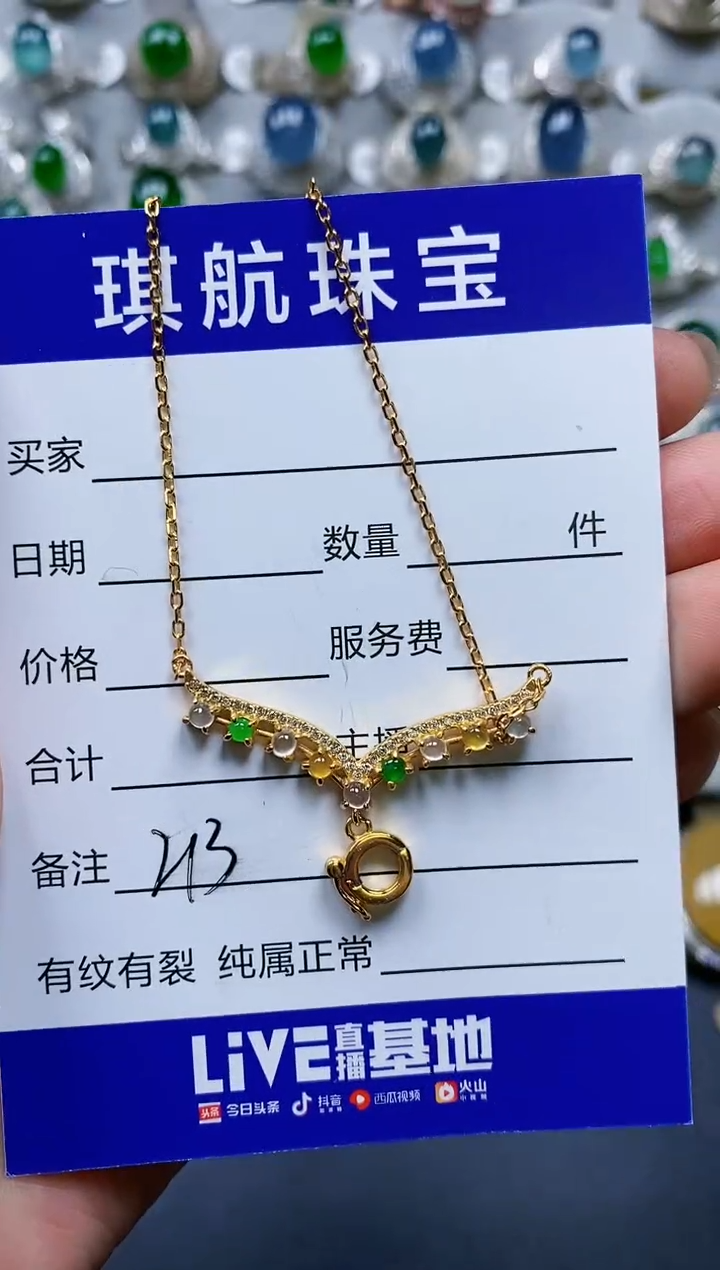 【闪购商品】翡翠颈饰银S925镶嵌0213