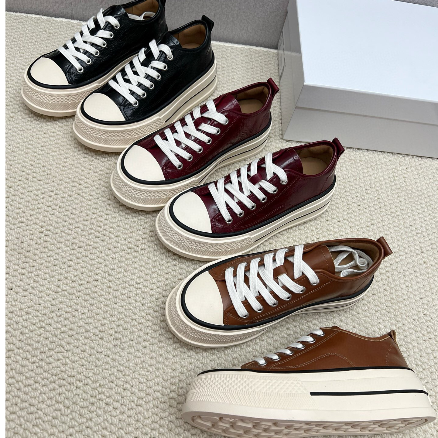 25新款厚底休闲系带运动鞋舒适透气轻便增高鞋