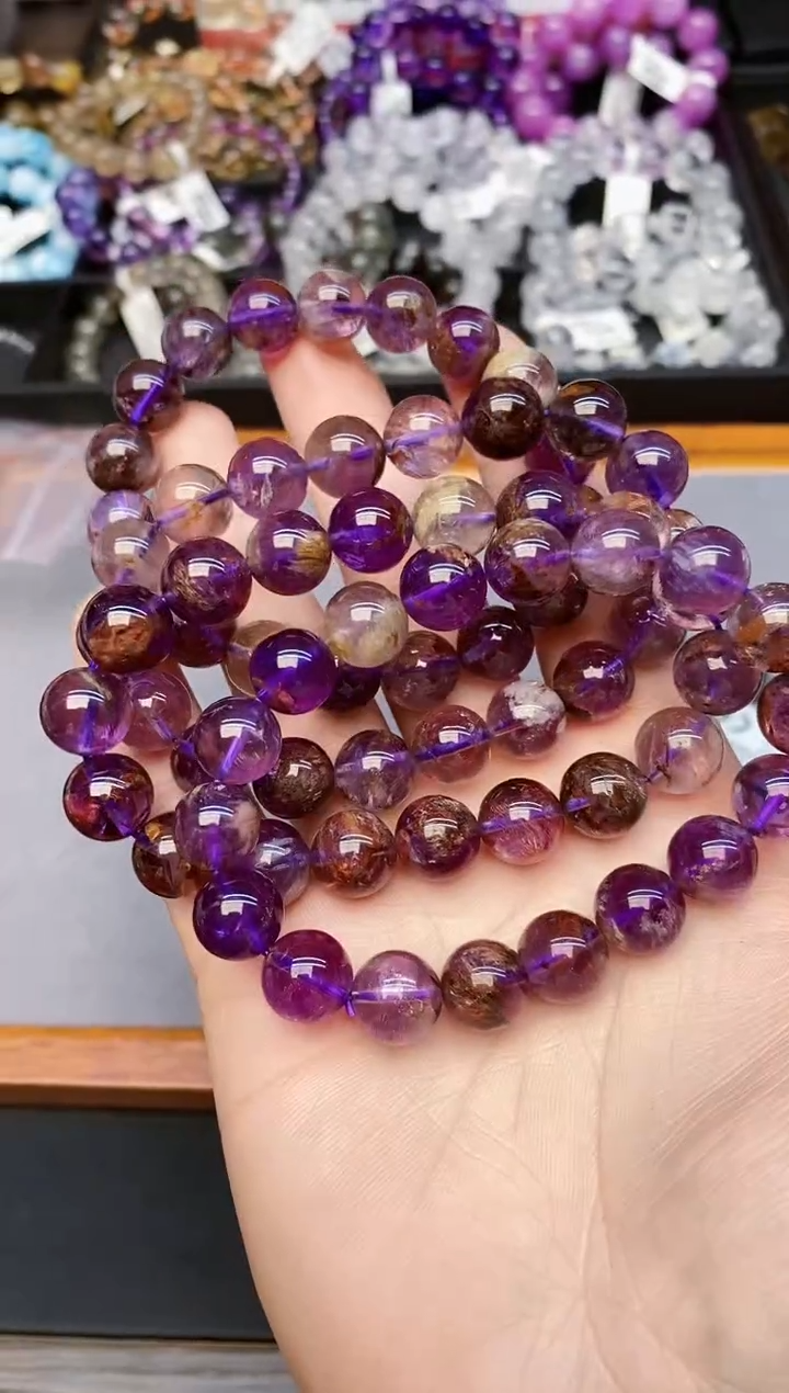 【闪购商品】水晶手链未镶嵌66 紫幽灵11mm