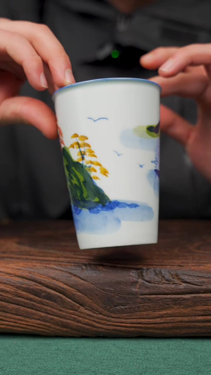 【闪购商品】瓷片104寻一缕瓷香杯釉下手工手绘瓷器