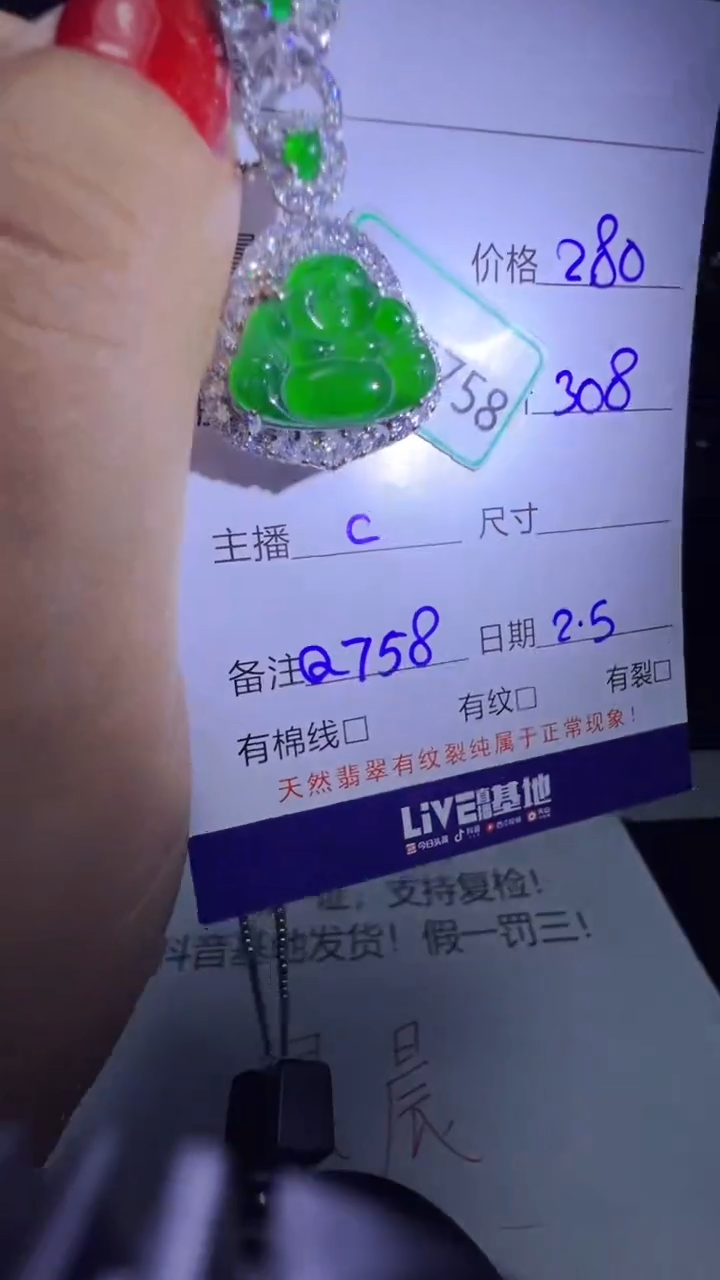 【闪购商品】翡翠吊坠(赠链)未镶嵌1035048556