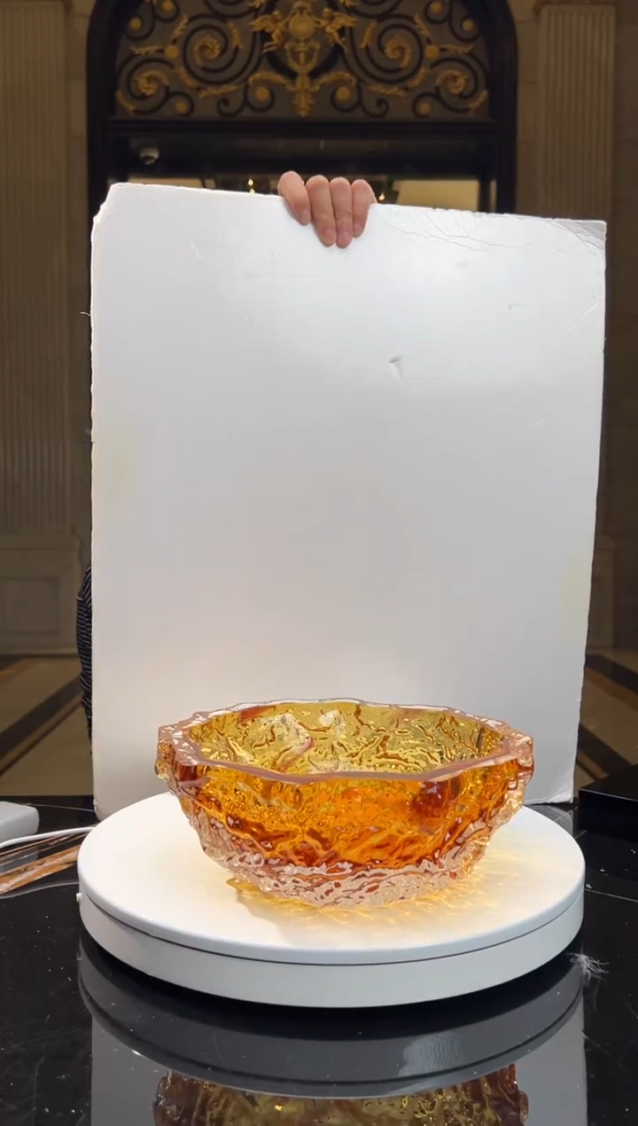 【闪购商品】摆件A29琥珀金肌理纹艺术果碗
