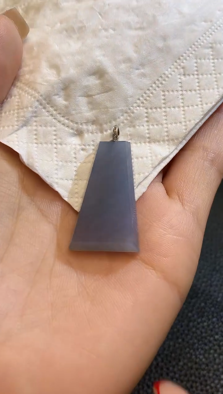 吊坠(不含链)18K金镶嵌翡翠A17 紫货有一定色差