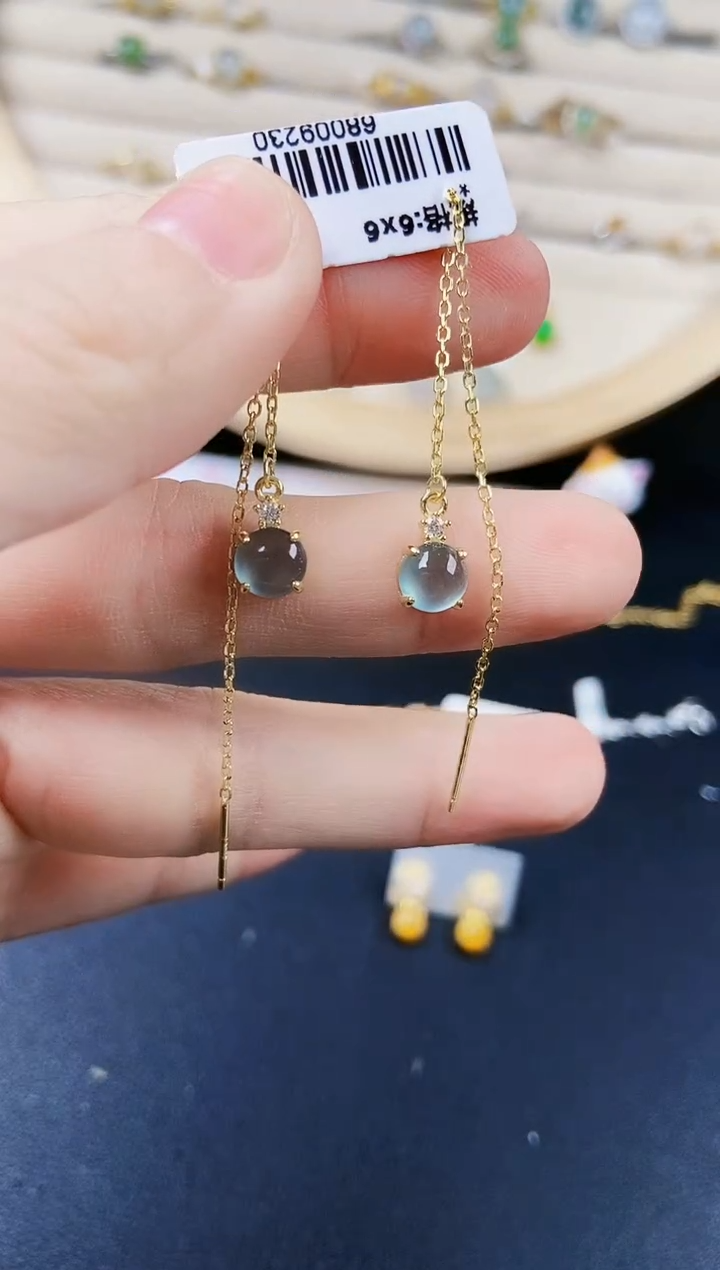 【闪购商品】翡翠银S925镶嵌耳饰65464654