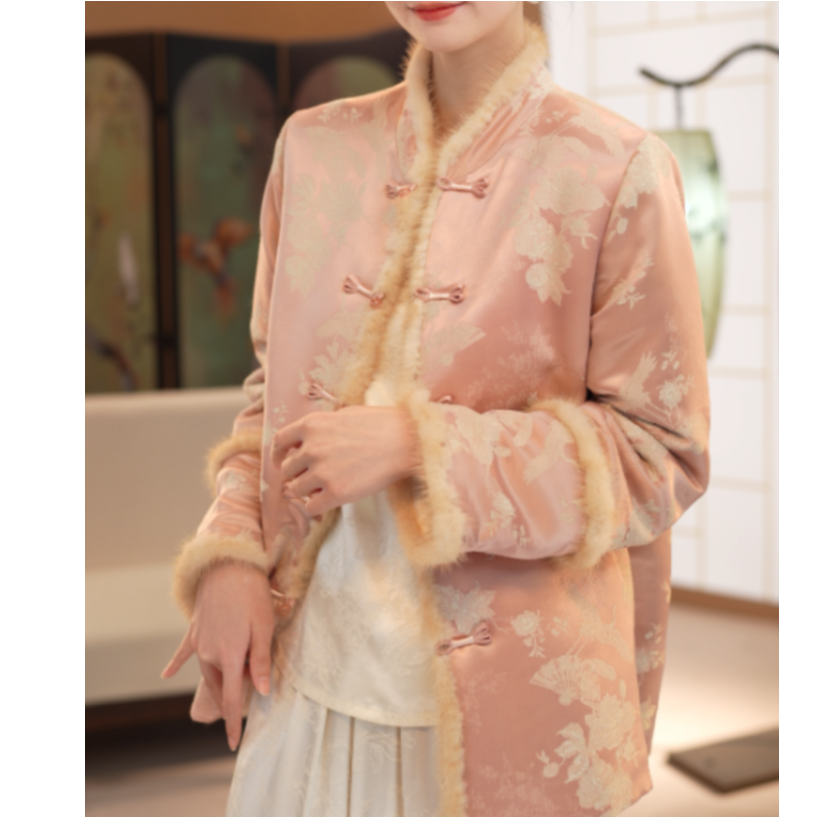 品优-2025冬款新中式新款高端气质新中式外套2025D2034-栗子