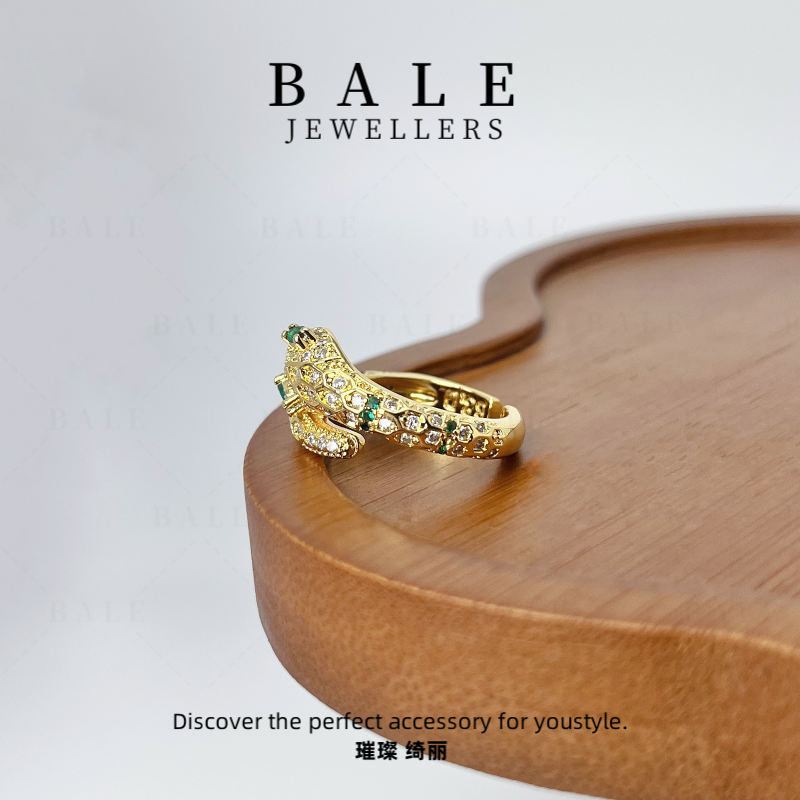 铜合金合成锆石戒指 T0905 小蛇戒指 轻奢百搭小众