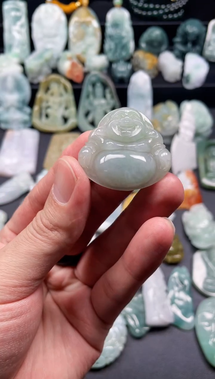 颈饰未镶嵌翡翠32  天然翡翠a货  大肚佛