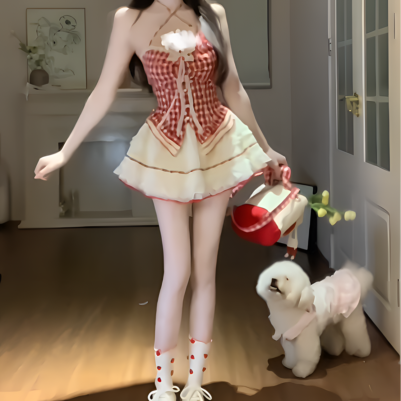 莓莓甜心酱 夏季新款纯欲温婉大方洋气甜美可爱小众设计上衣短裙