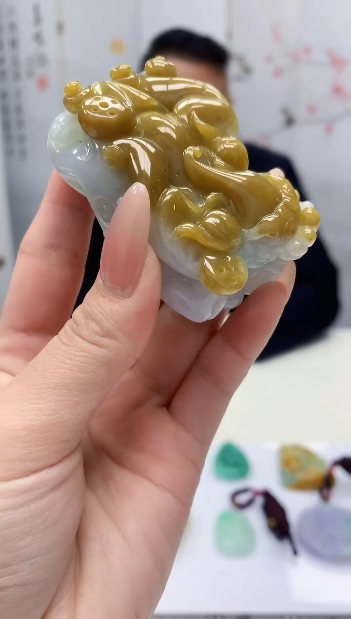 【闪购商品】定制翡翠未镶嵌4969jj-毛货挂件27