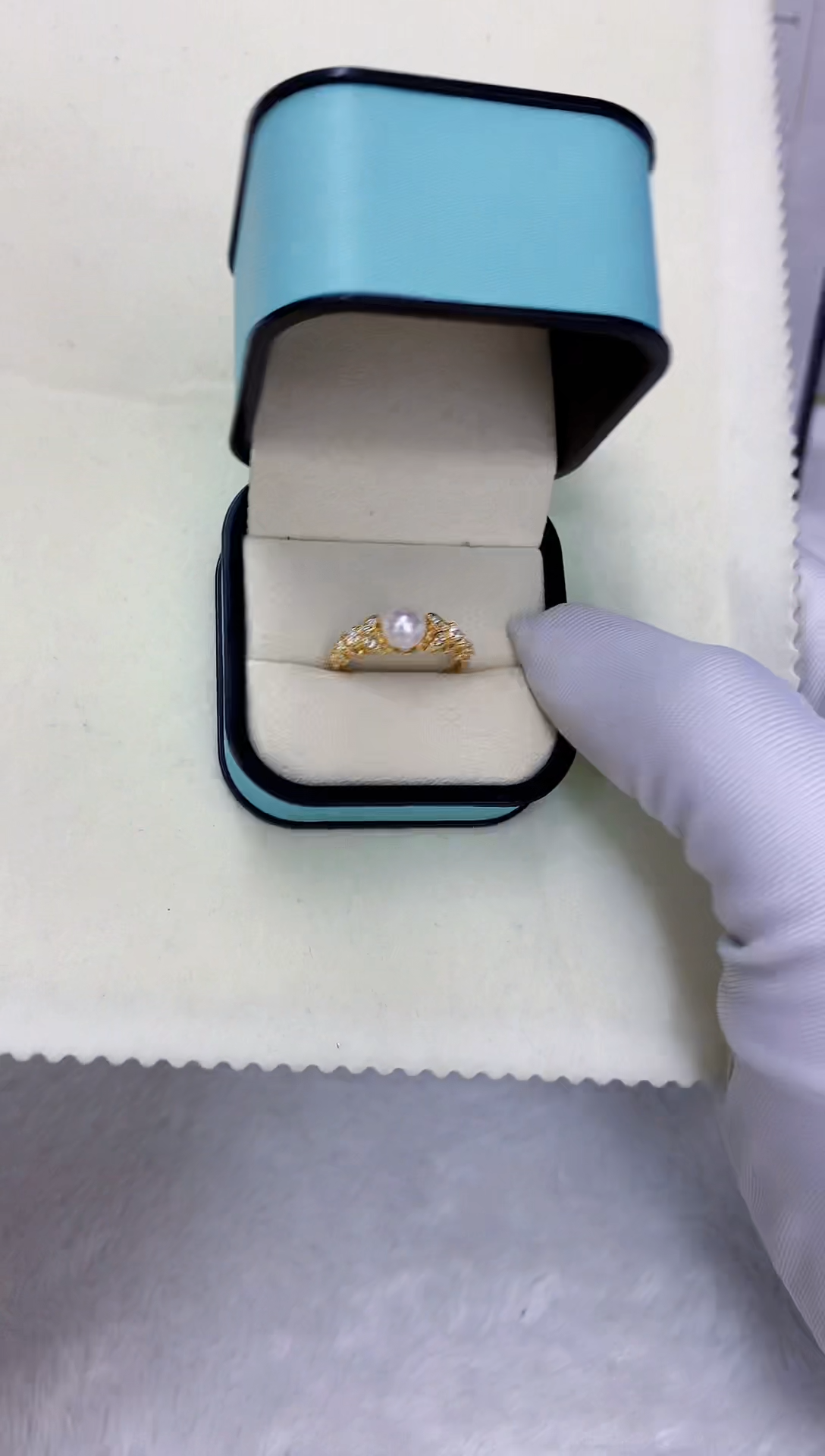 银S925镶嵌海水珍珠饰品戒指
