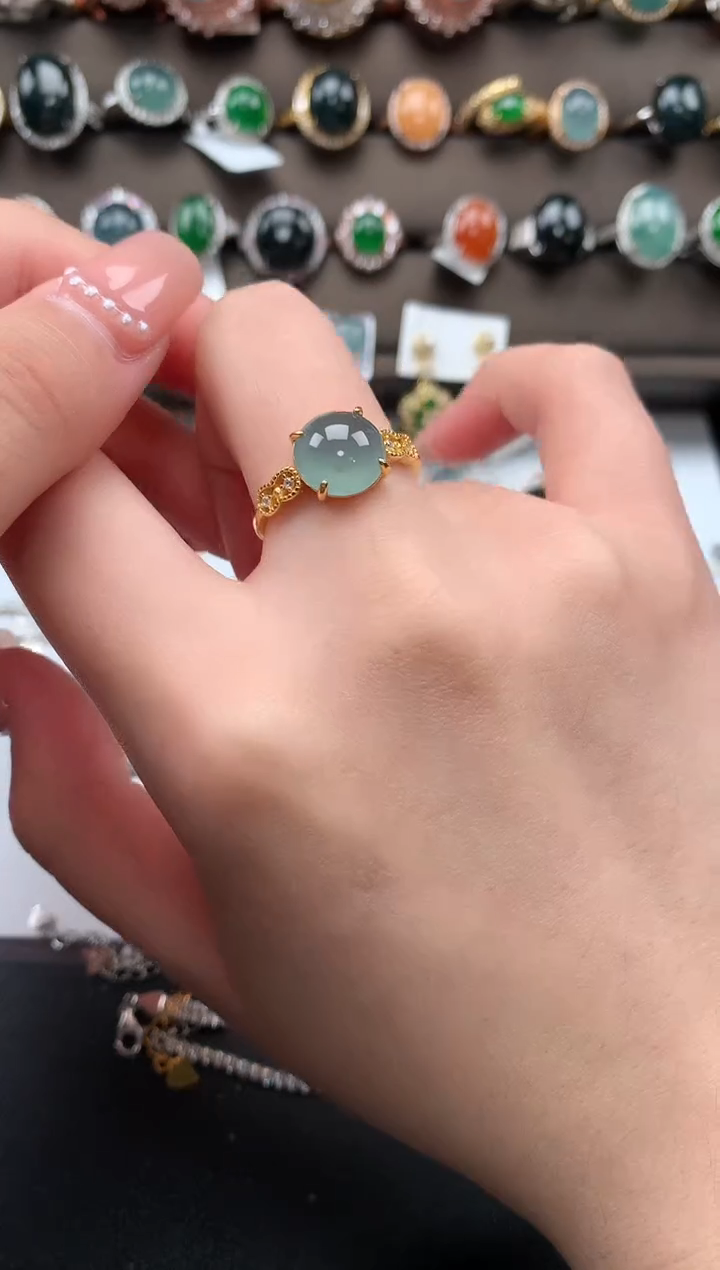 【闪购商品】翡翠戒指银S925镶嵌51124