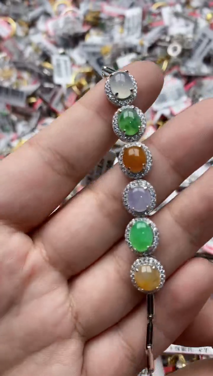 【闪购商品】翡翠戒指银S925镶嵌77777---7