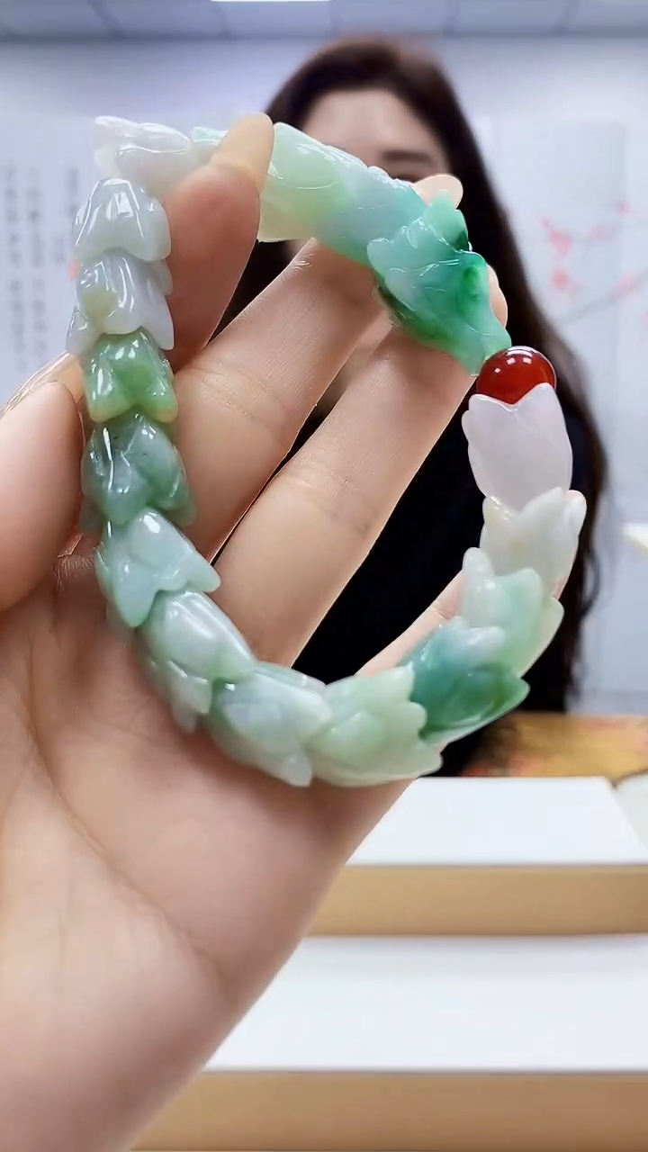 未镶嵌定制翡翠4829ty-毛货手串134