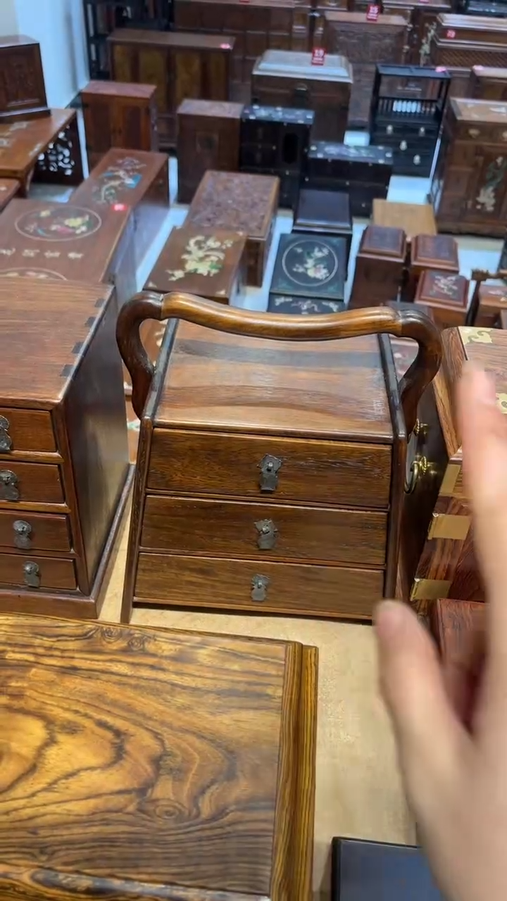 【闪购商品】木三层梯形手提盒