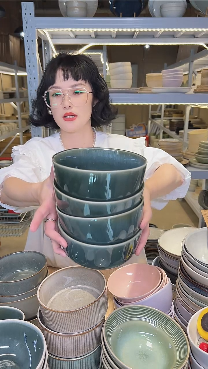 瓷27外贸尾货高温釉下彩陶瓷餐具默认微瑕