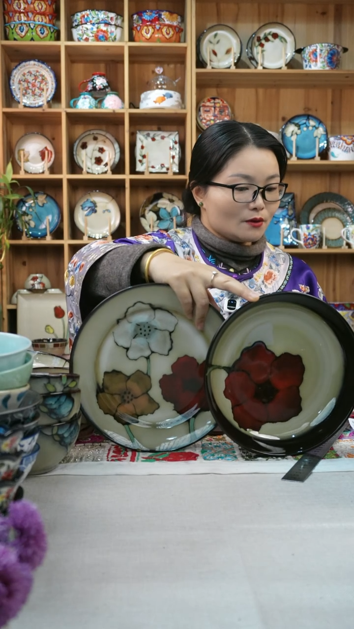 瓷片小可陶瓷4个平盘4个深盘