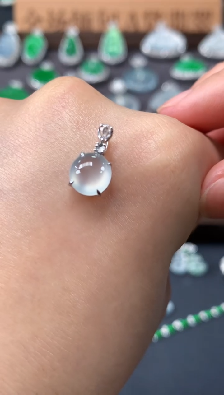 吊坠(不含链)18K金镶嵌翡翠C291|2980