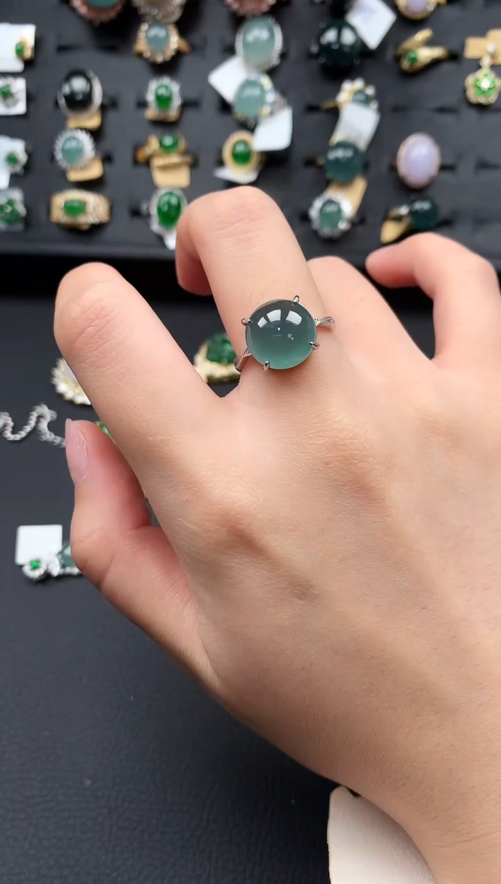 【闪购商品】翡翠戒指银S925镶嵌5124121