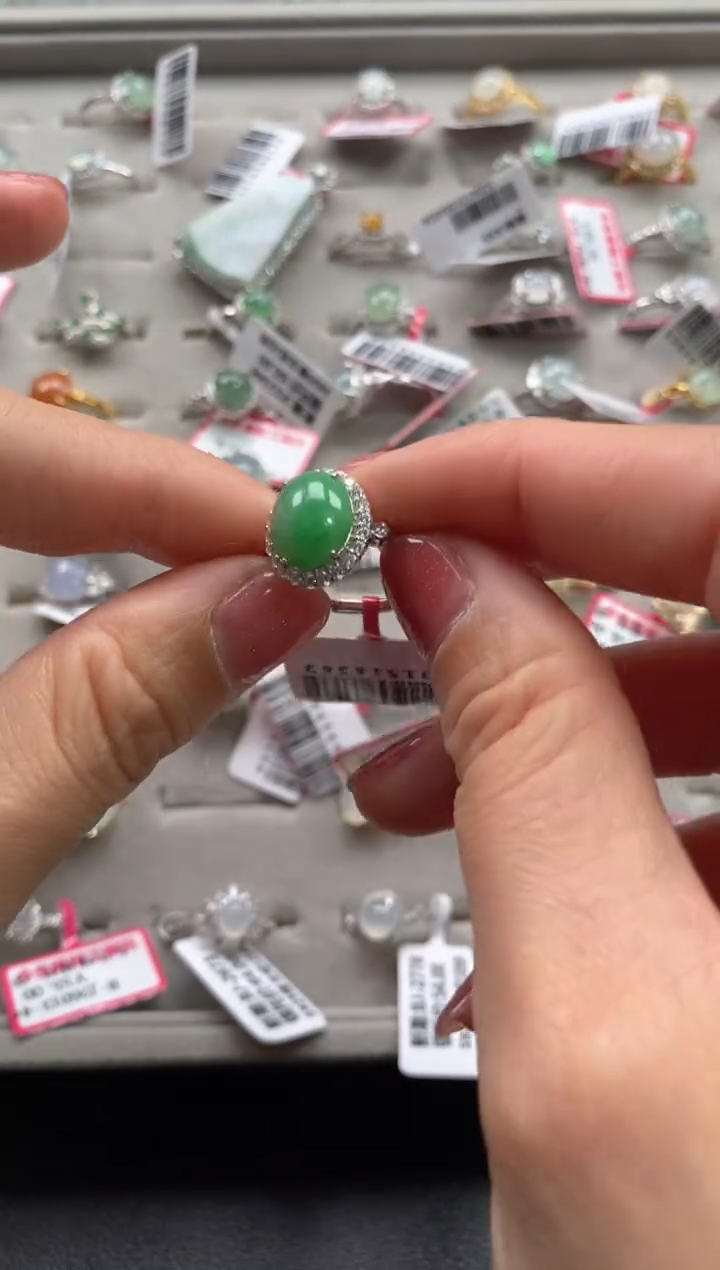 【闪购商品】翡翠戒指银S925镶嵌1111111111   0