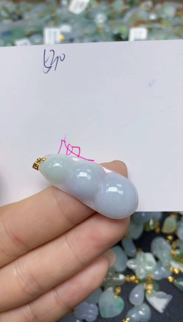 【闪购商品】翡翠挂件18K金镶嵌 天然翡翠A货