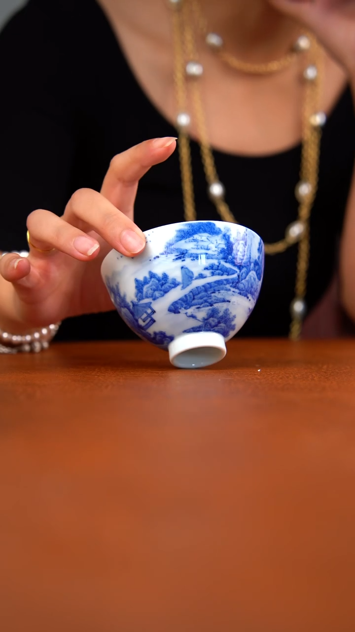 杯子兴怀堂手绘柴窑山水