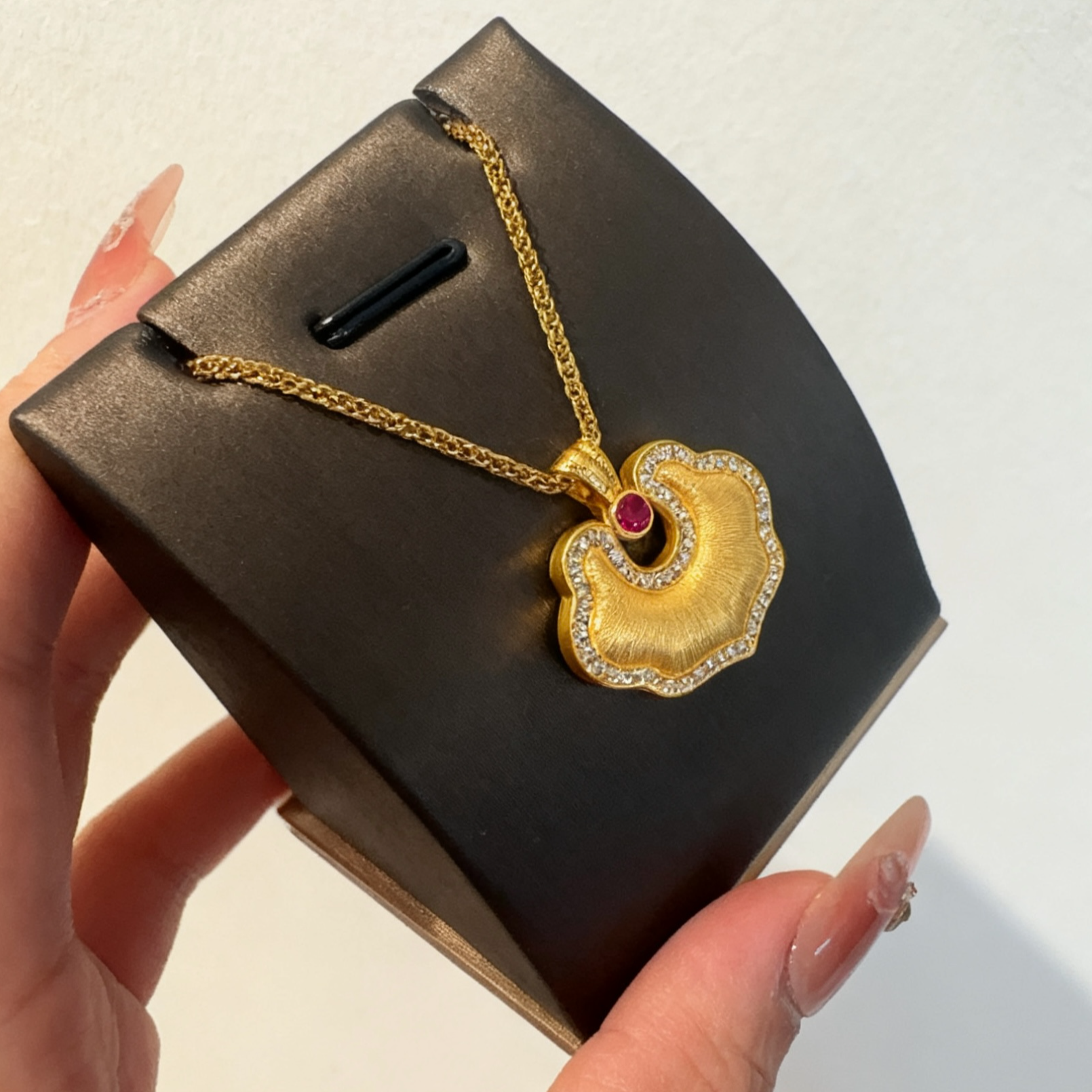 吊坠足银 【点钻拉丝如意祥云锁吊坠】手工拉丝点钻气质时尚百搭