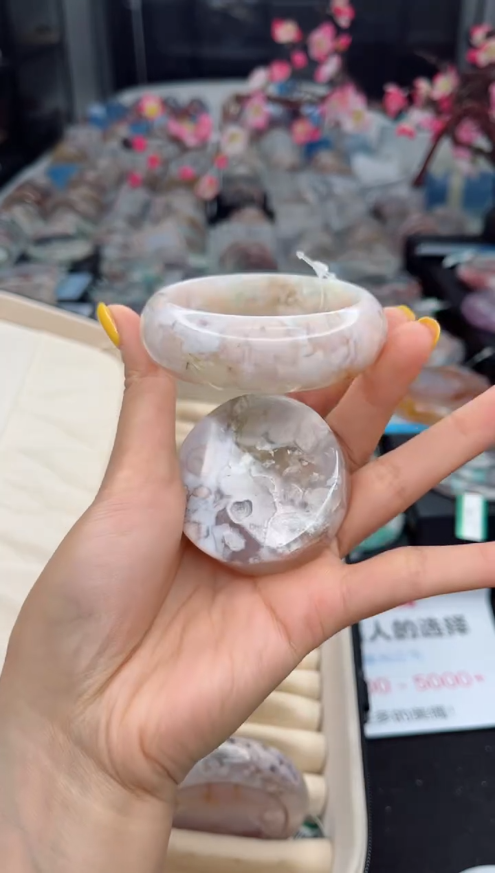 石英质玉未镶嵌手镯54圈口（赠送镯心）1571013