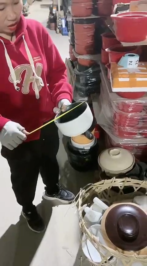 【闪购商品】7220瑕疵白色手把锅，，