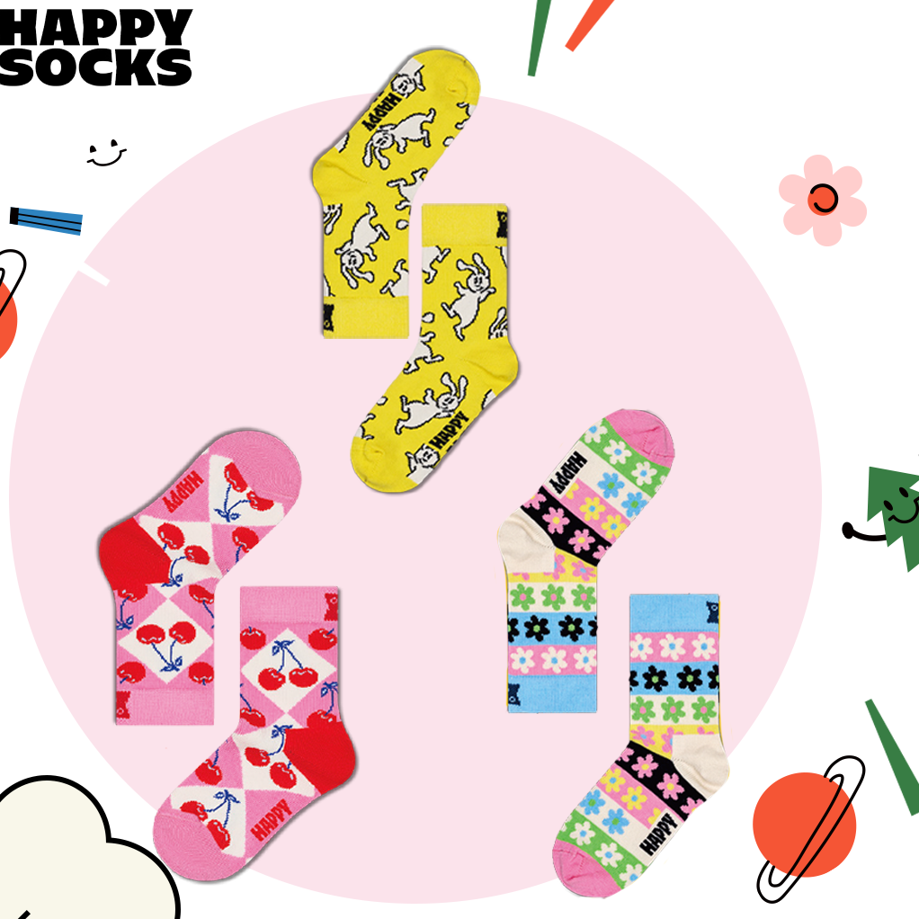 HappySocks儿童袜25秋冬潮童折扣潮流中筒男宝女宝百搭休闲合集