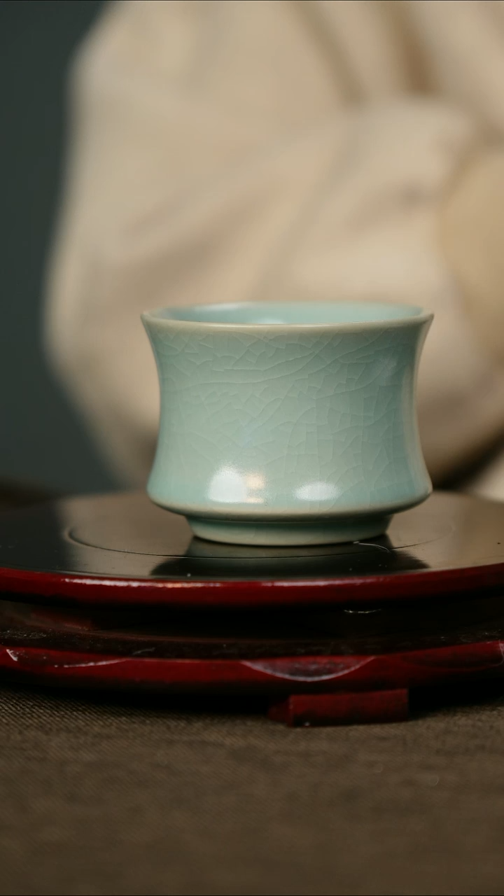 全品 束腰杯 支钉烧 仿古釉