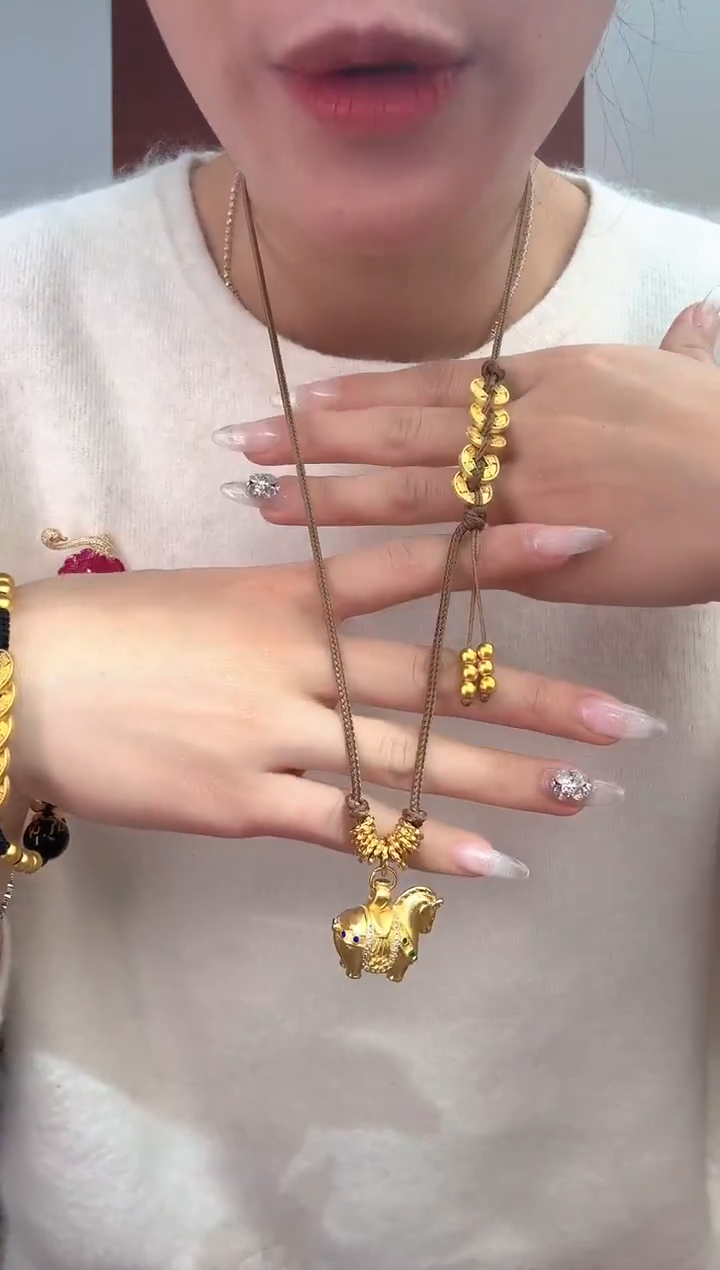 非金属无非金属无马上来财 精致编织吊坠