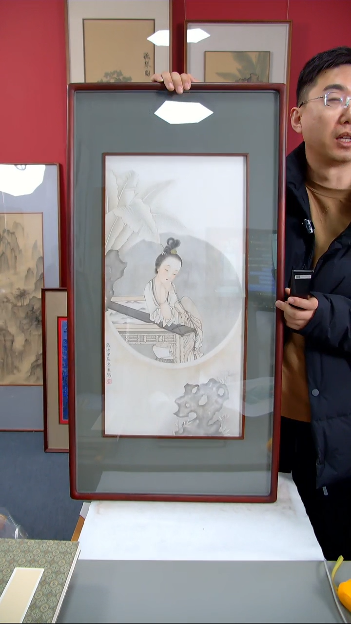 【闪购商品】国画朱丽蓉《蕉窗清丝》装裱98*50