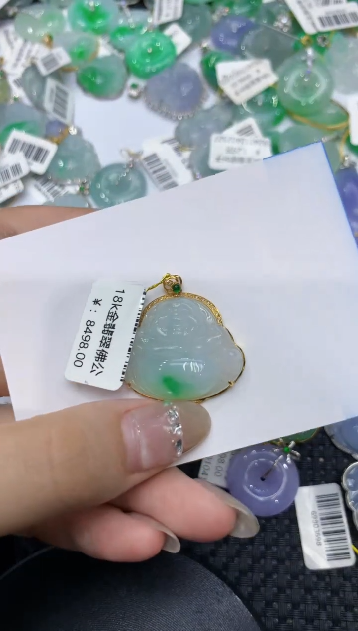 【闪购商品】翡翠颈饰18K金镶嵌222222222