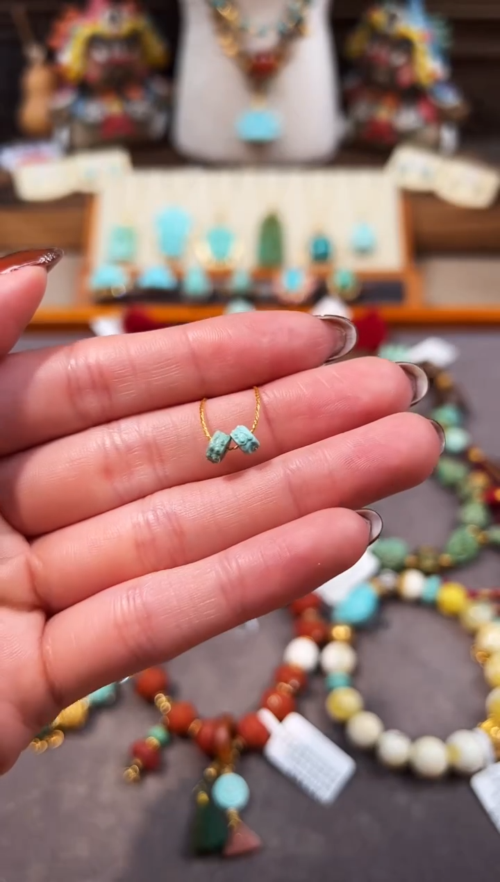 未镶嵌绿松石配饰醒狮隔片