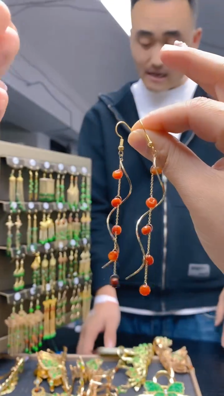 【闪购商品】翡翠耳饰合金0410翡翠耳钩