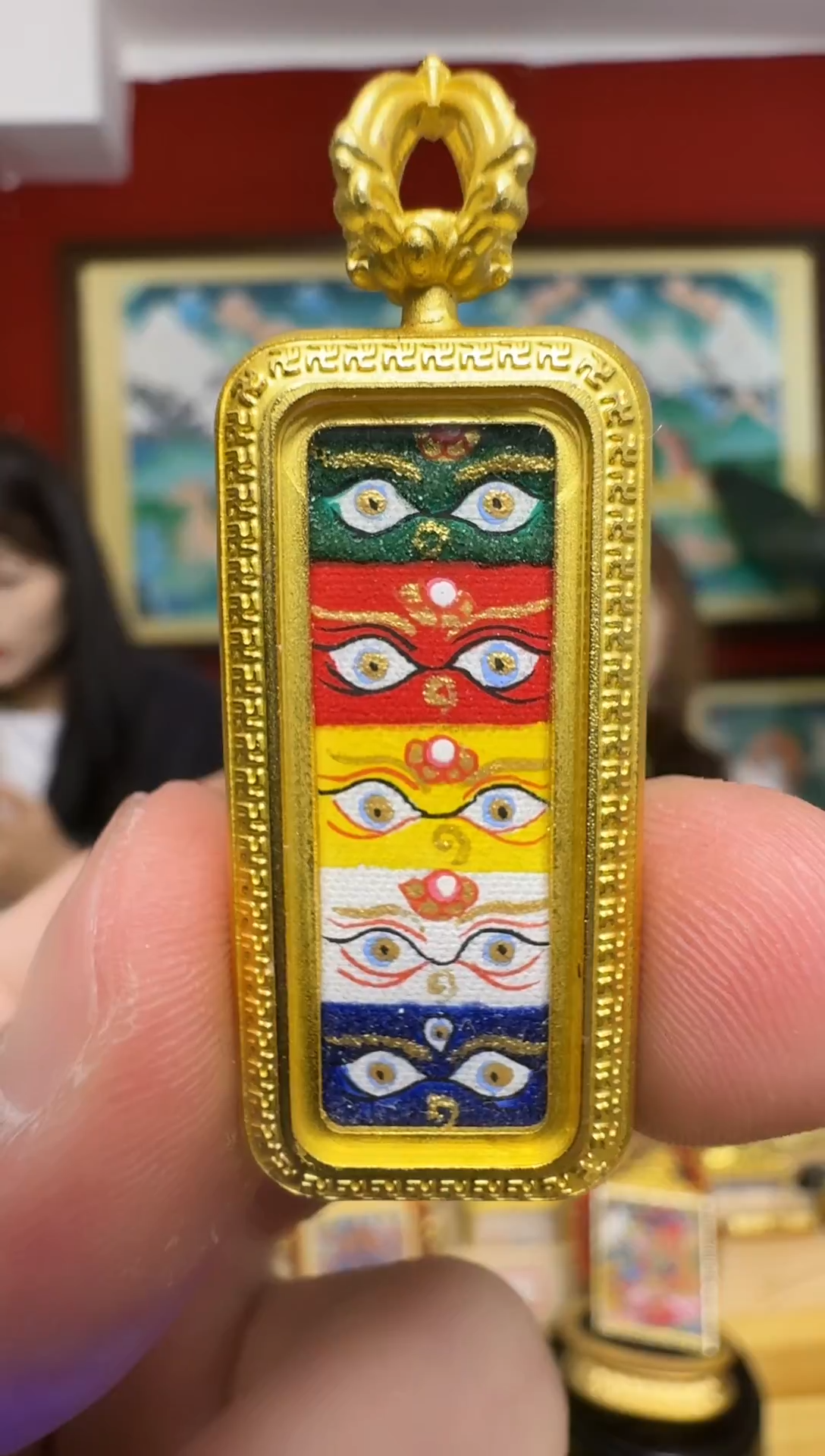 吊坠五路C小金条-热贡纯手绘