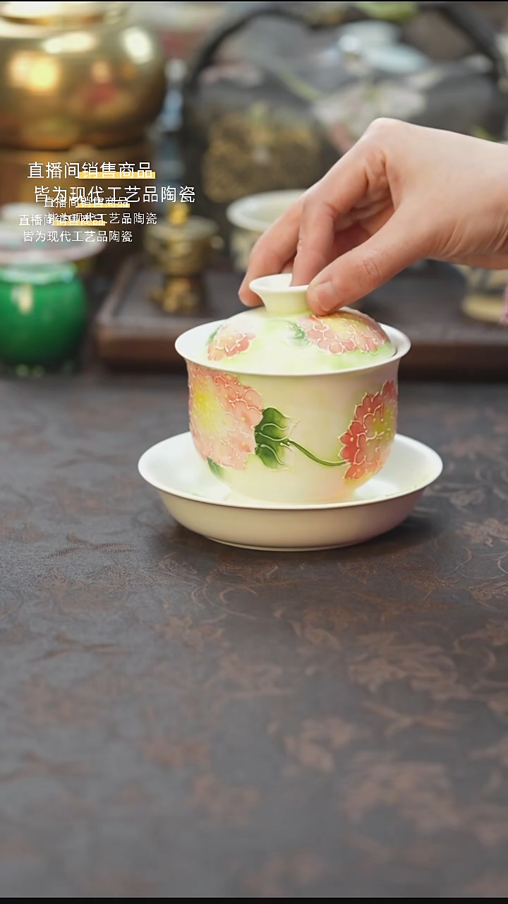 景德镇陶瓷杯碗柴烧多人