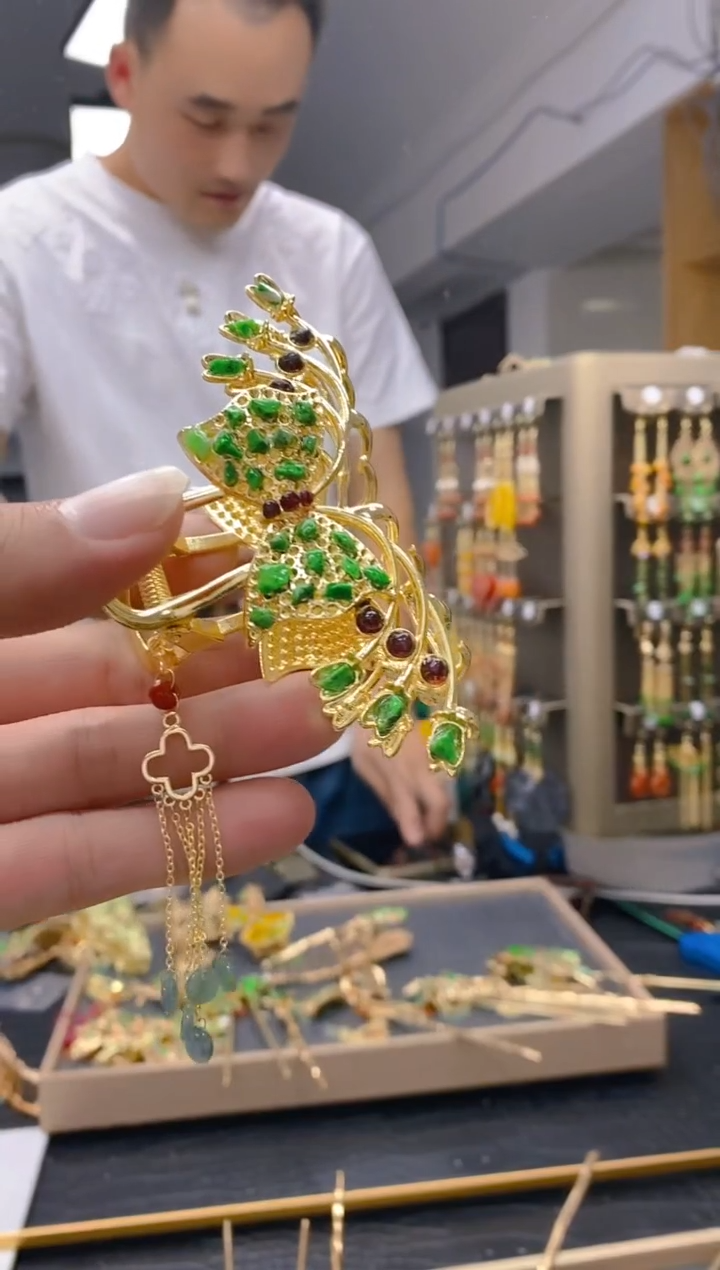 【闪购商品】翡翠耳饰合金261翡翠发簪