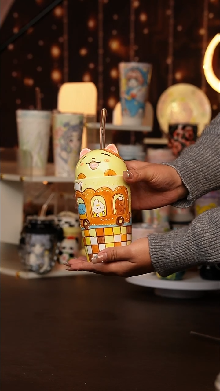 (玉泥）景德镇手工手绘文创陶瓷杯