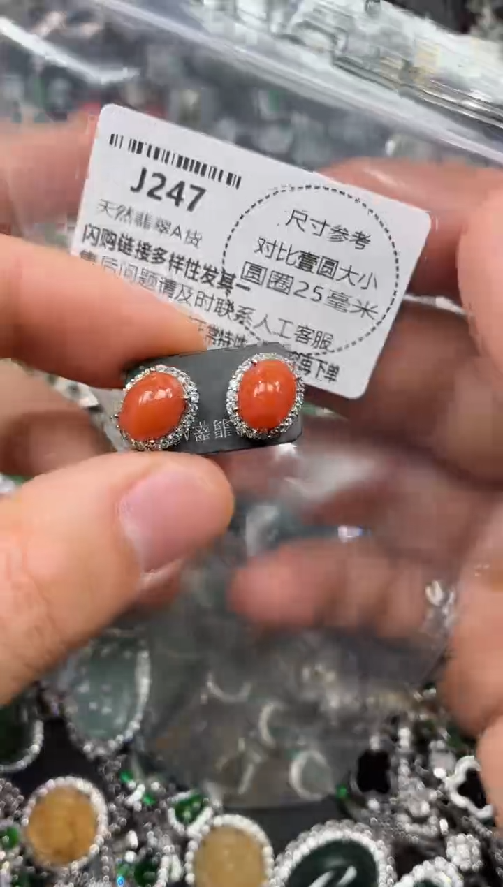 颈饰未镶嵌翡翠J247耳钉