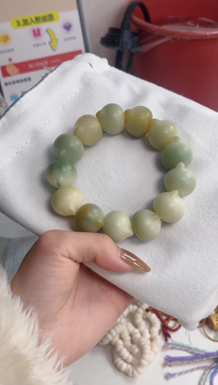 手串菩提根/象牙果b67干磨猫猫头21mm手串