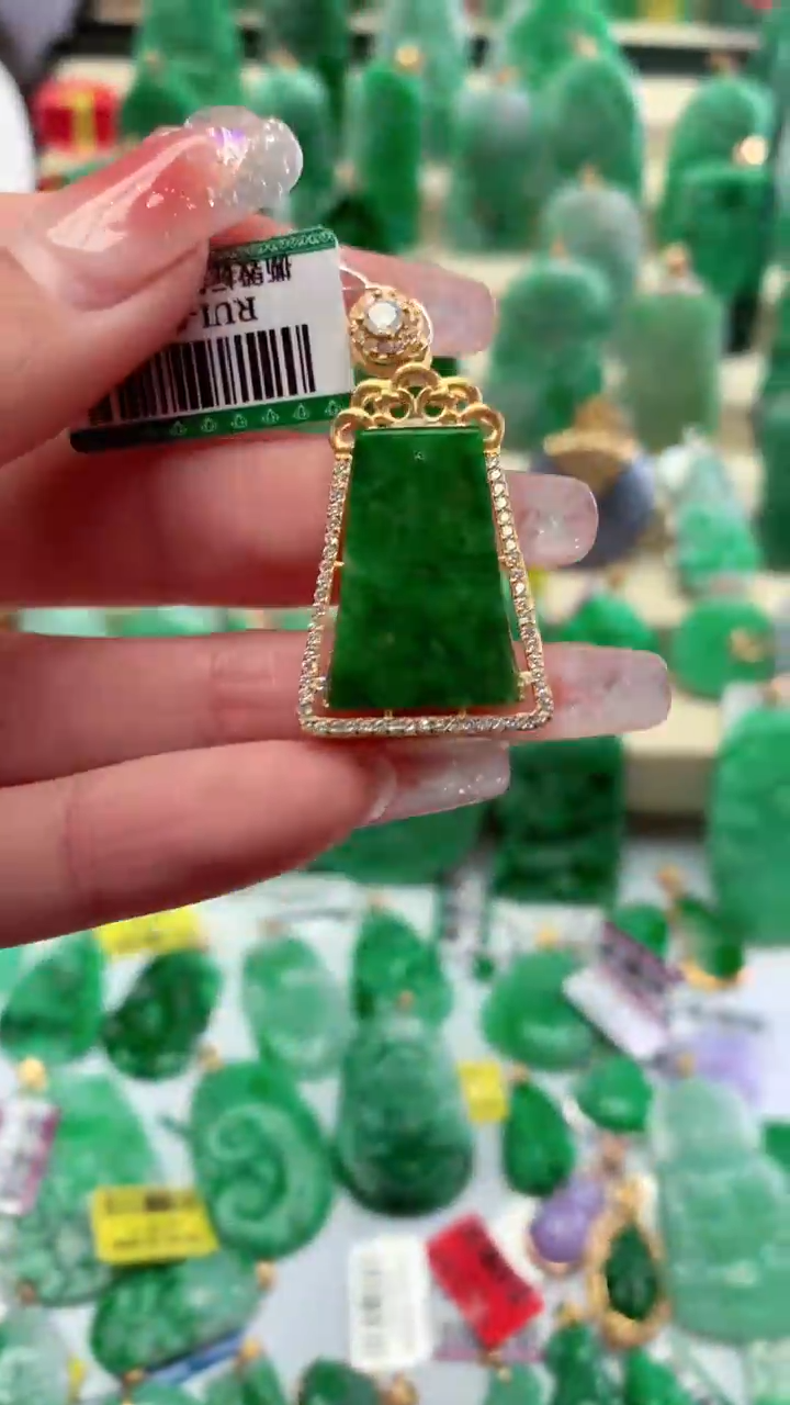 【闪购商品】翡翠颈饰银S925镶嵌挂件