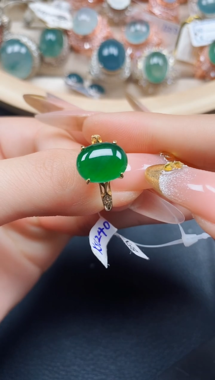 【闪购商品】翡翠戒指银S925镶嵌翡翠