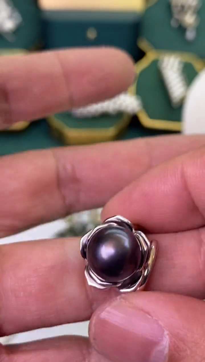 【闪购商品】海水珍珠戒指银S925镶嵌11-12