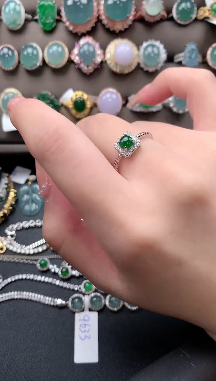 【闪购商品】翡翠戒指银S925镶嵌512414