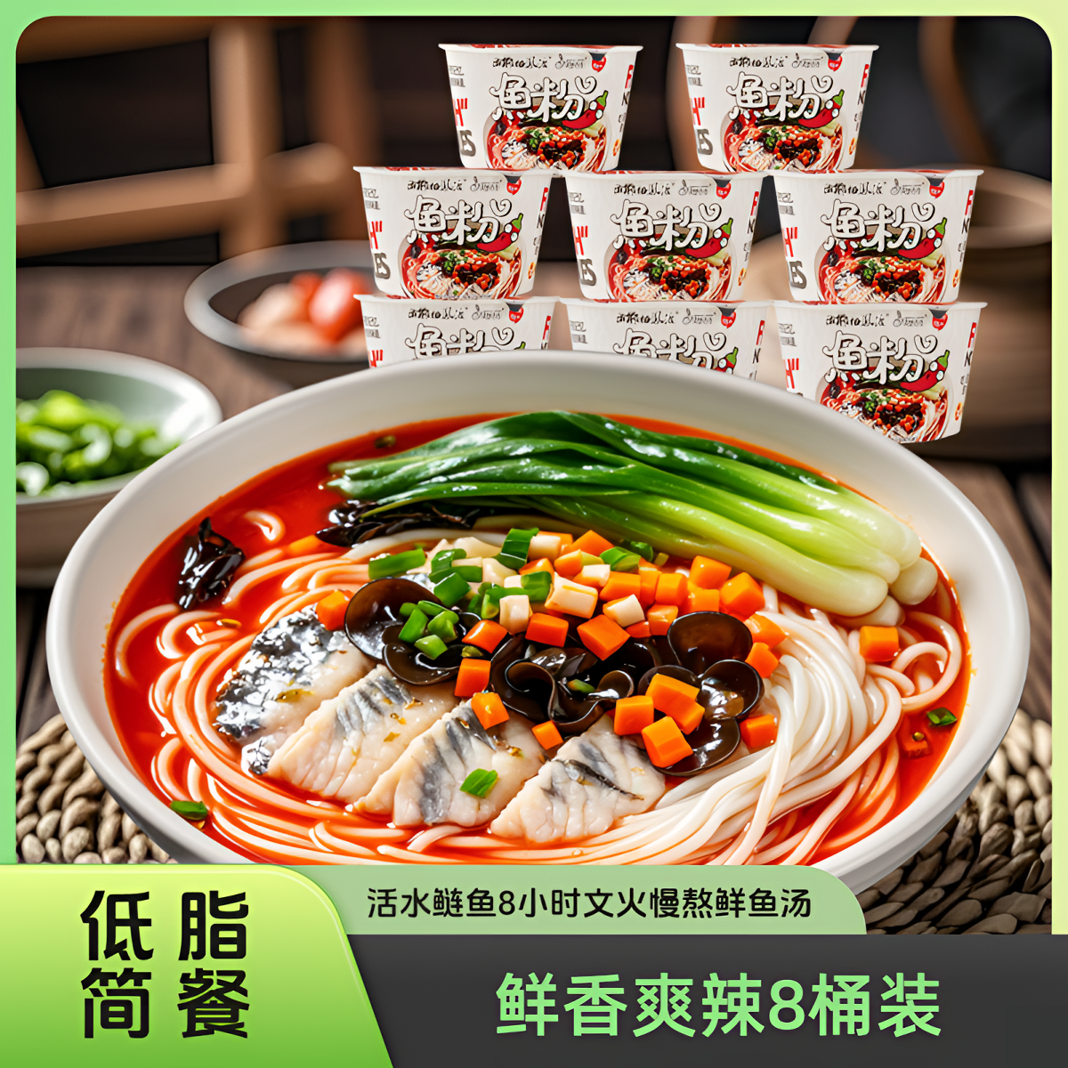 【红汤香辣鱼粉】冲泡米线正宗鲜美方便香辣栖凤渡鱼粉湖南特色小吃