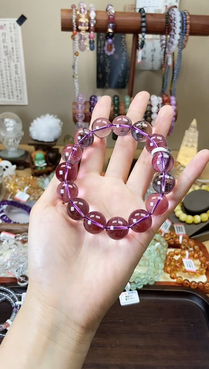 【闪购商品】水晶手链未镶嵌16mm巴西紫水晶