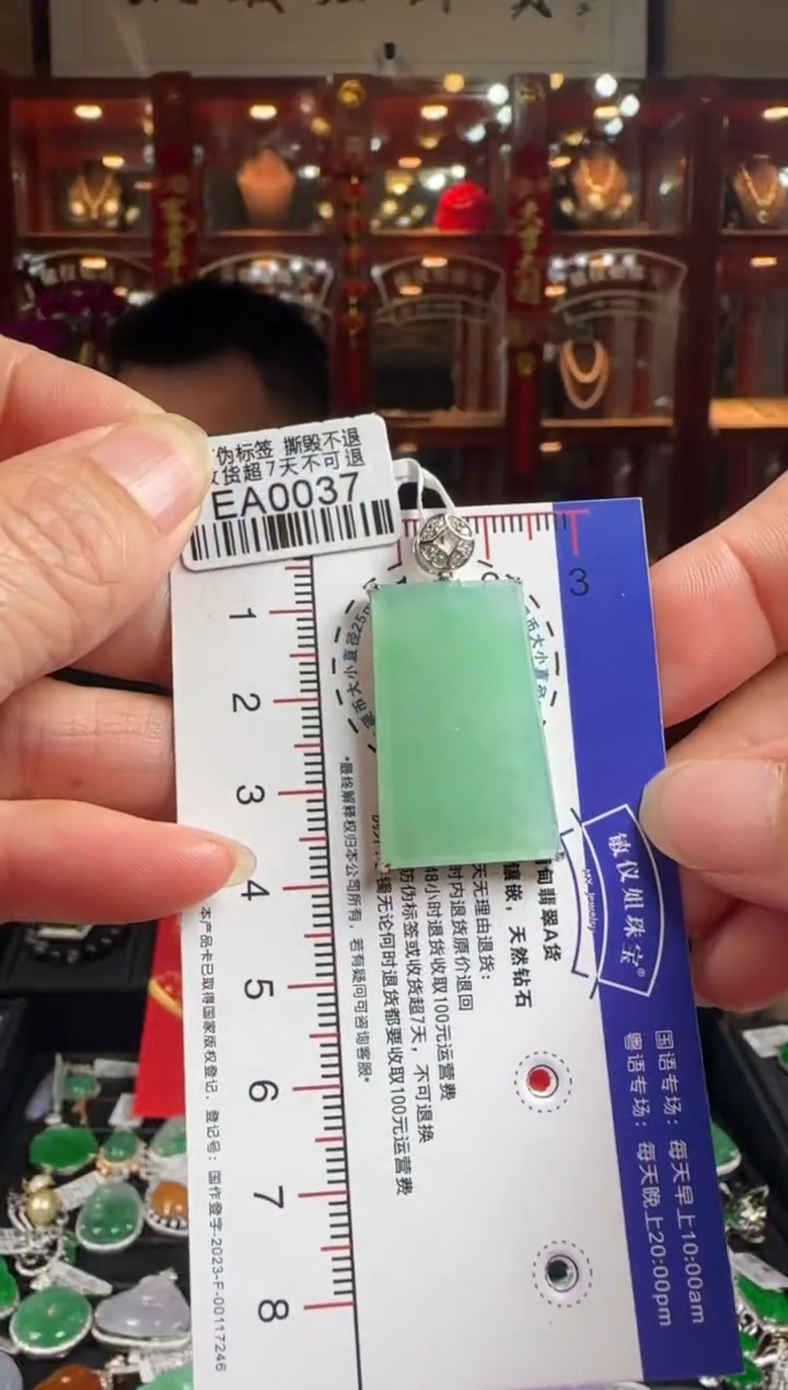 【闪购商品】翡翠颈饰18K金镶嵌EA0037无事牌