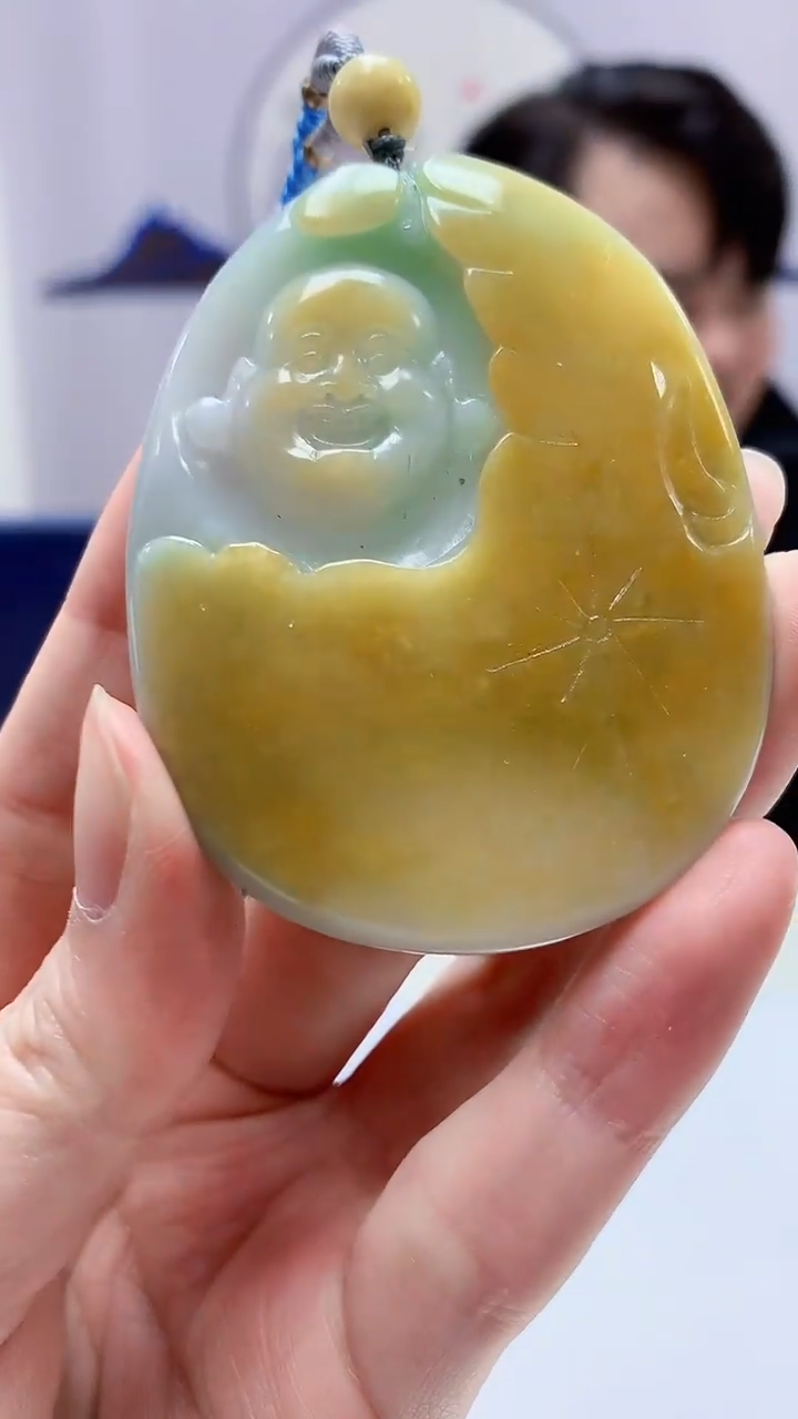 【闪购商品】定制翡翠未镶嵌5060zm-毛货挂件90佛公