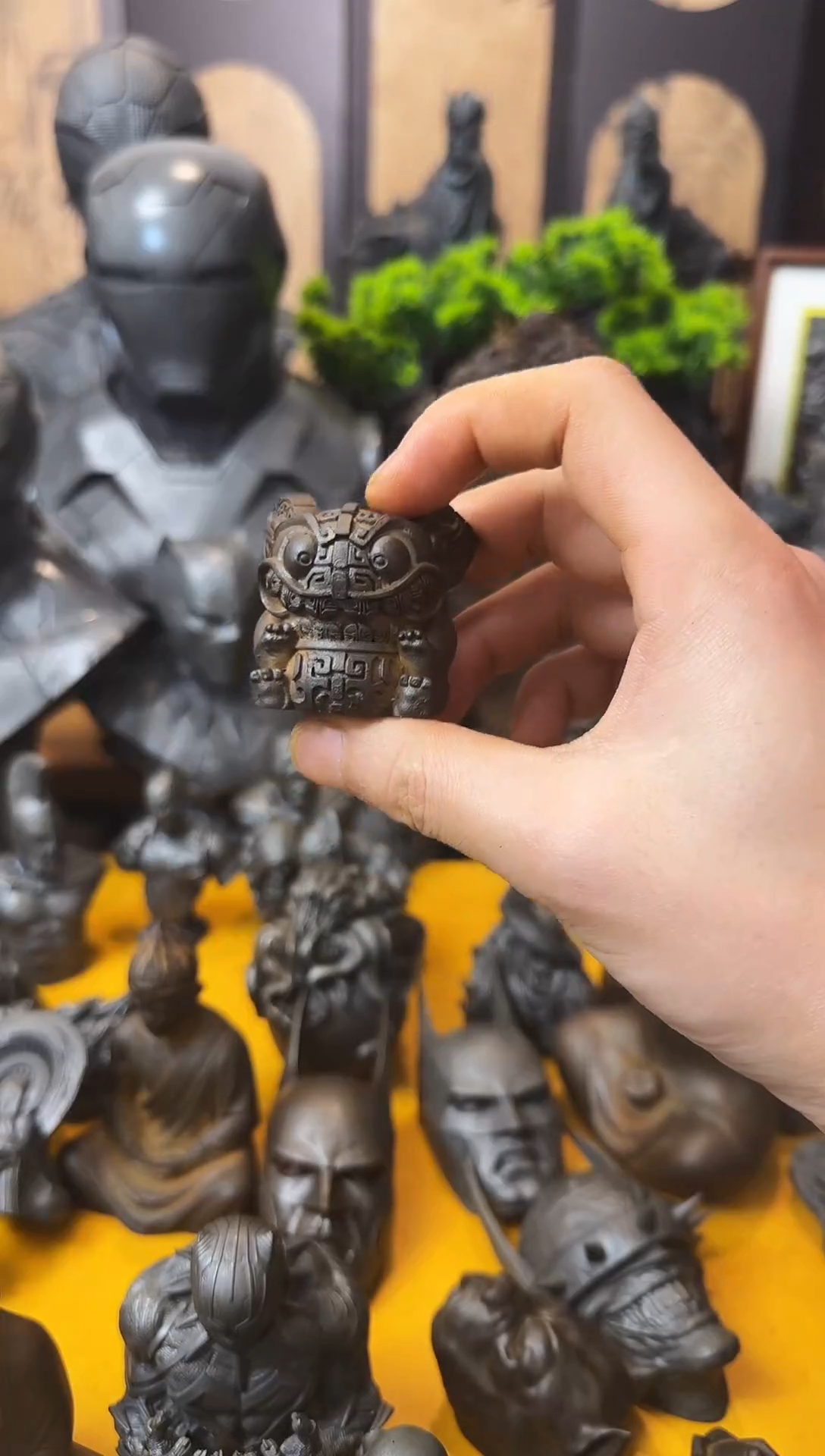 铁实心铁艺摆件~~小吞金兽（锈色）